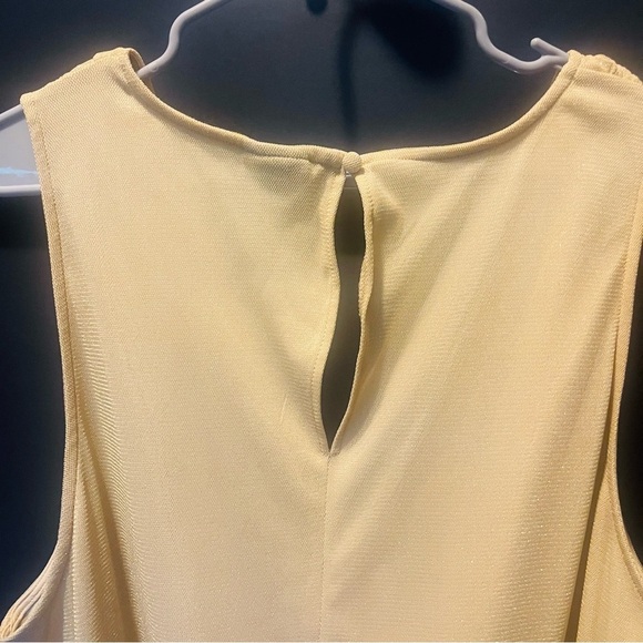 Torrid Gold Midi Dress size 26, Glitter Lurex Surplice Tiered Dress - Picture 9 of 10